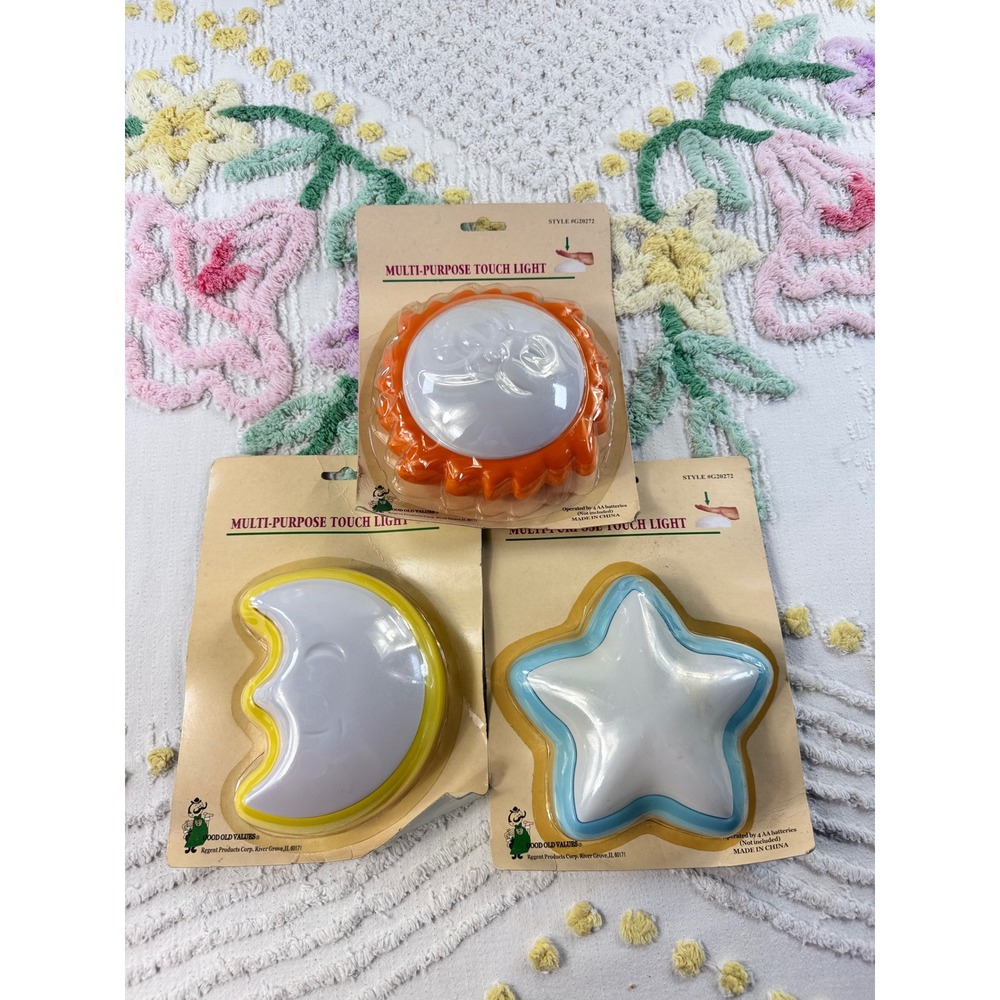 Vintage Good Old Values Multi-Purpose Touch Light Set Sun Moon Star G20272 3pk